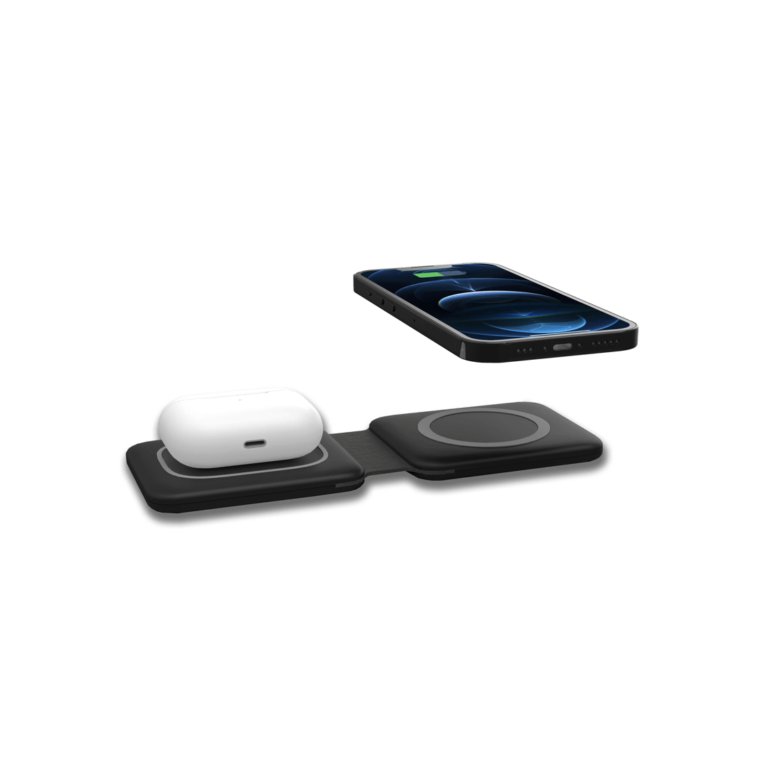 2 TODO 2 in 1 Wireless Phone Charger 15W Fast Charge Earphone QI Magnetic Charge Pad - Black, 2 of 5