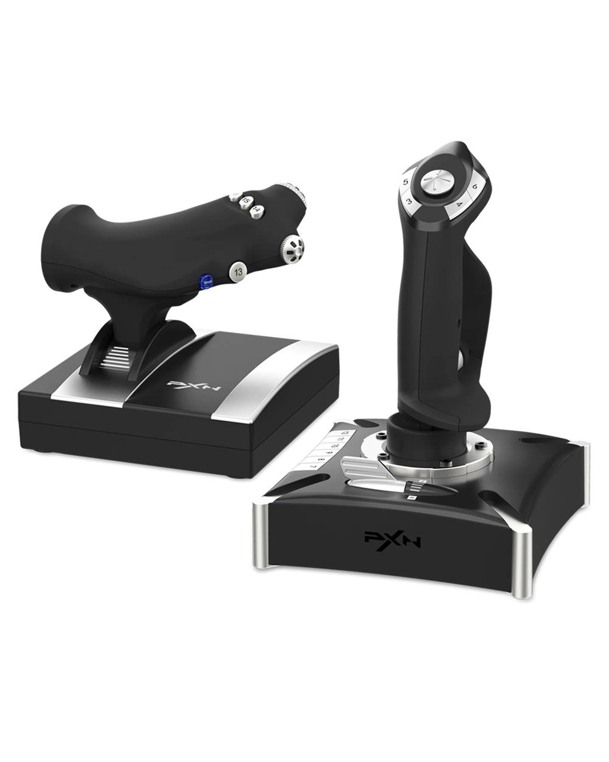 1 PXN-2119PRO Black Wired Flight Stick PC Consoles Joystick Controller for Flight Simulation Games, 1 of 3