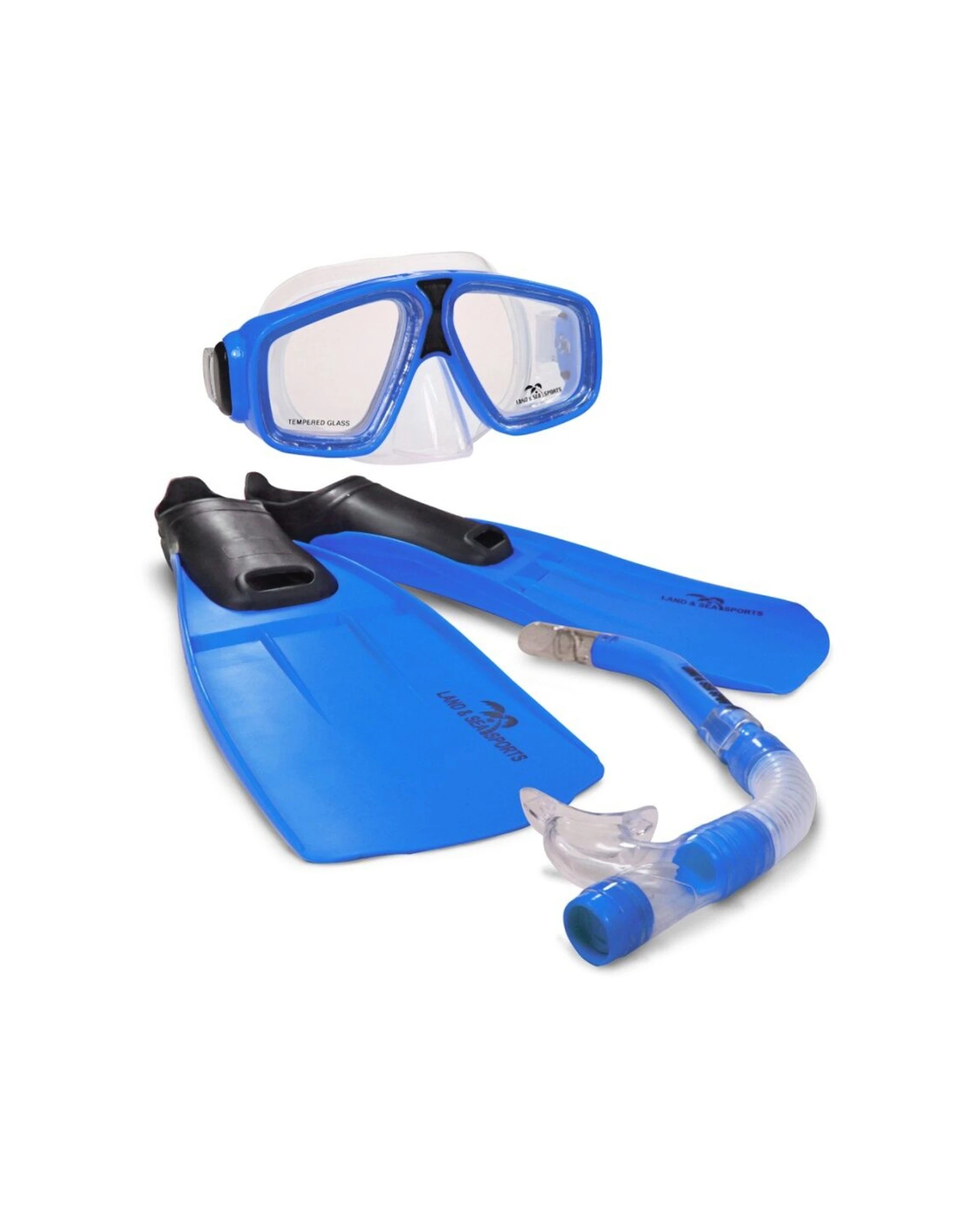 1 Land & Sea Sports Adventurer MSF Snorkelling Set W/ Fins Goggles S AU 6-7 - Blue, 1 of 1