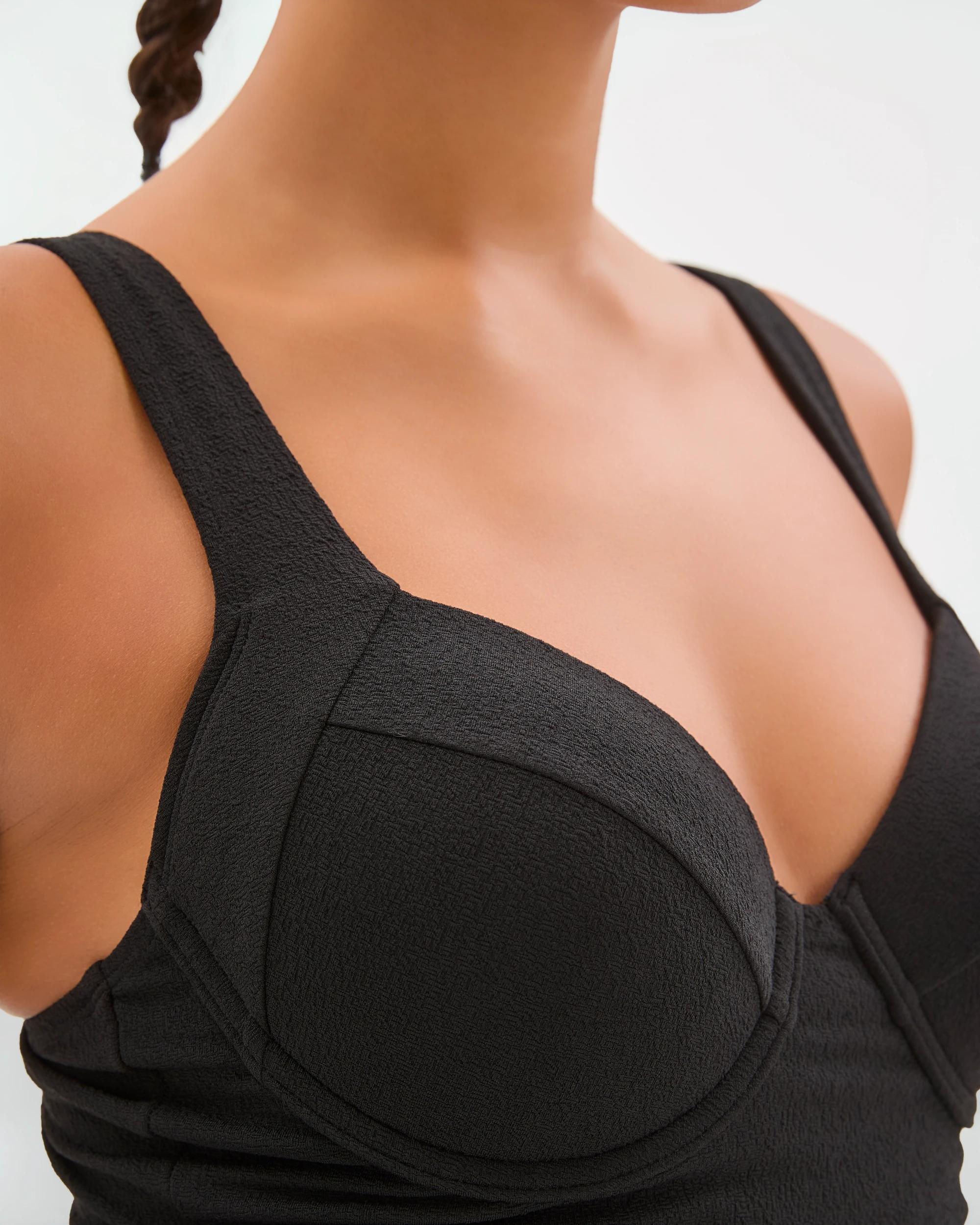 4 Target Woman Shape Your Body Resort Balconette Soft Textured Swim Tankini Top BLACK, 4 of 9
