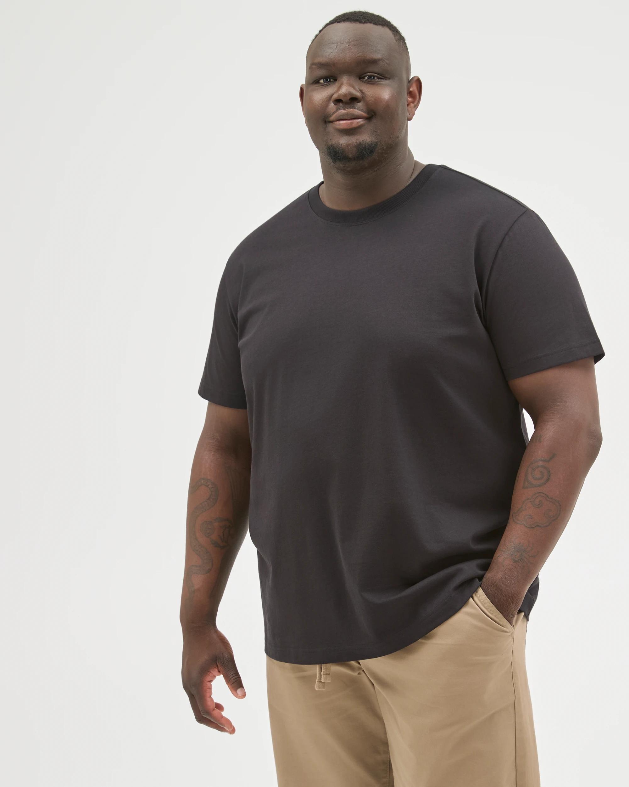 2 Target Man Plus Size Australian Cotton Heavyweight Relaxed T-Shirt BLACK, 2 of 6