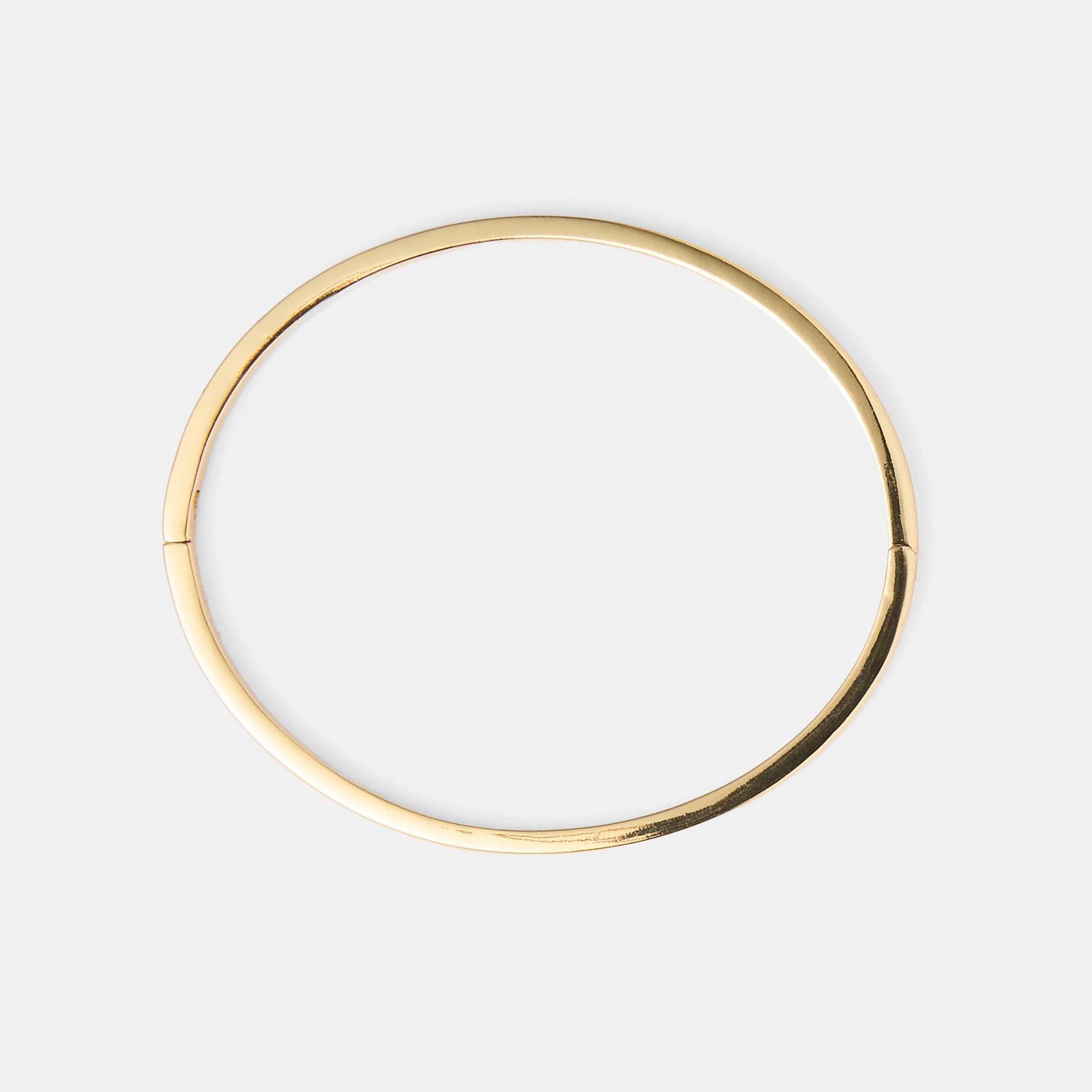 2 18K Gold Plated Plain Hinge Bracelet Gold, 2 of 4