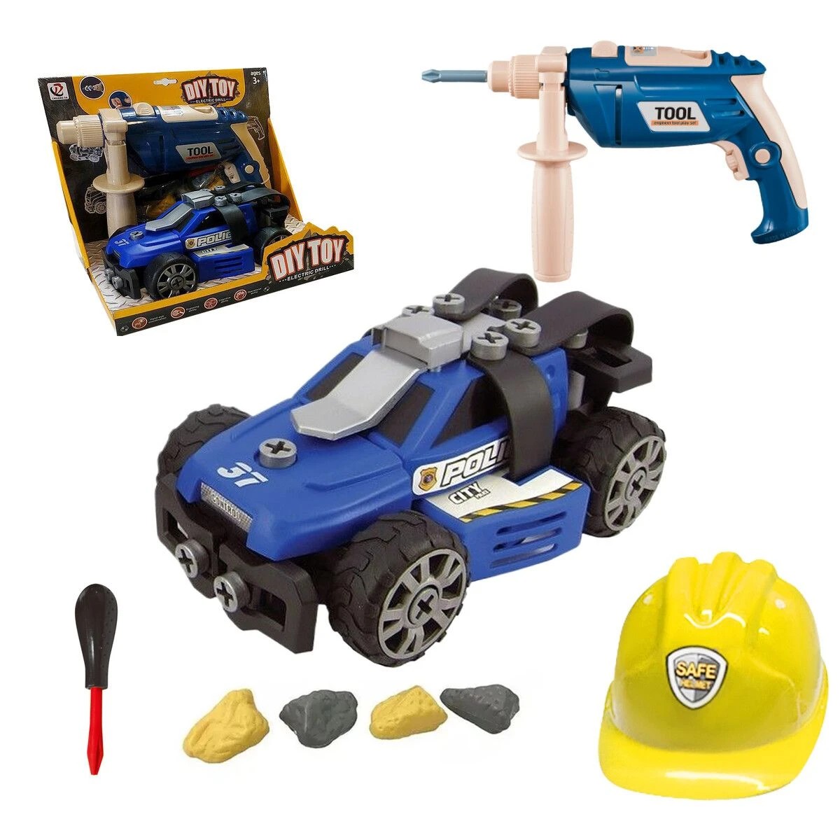 3 AUSWAY Police Car Toy Set DIY STEM Play Vehicle, 3 of 4