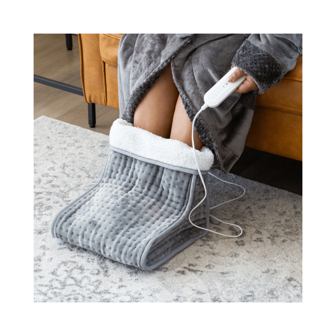 2 Lenoxx Plush flannel fleece Foot Warmer with 4 Temperature Settings, 2 of 7