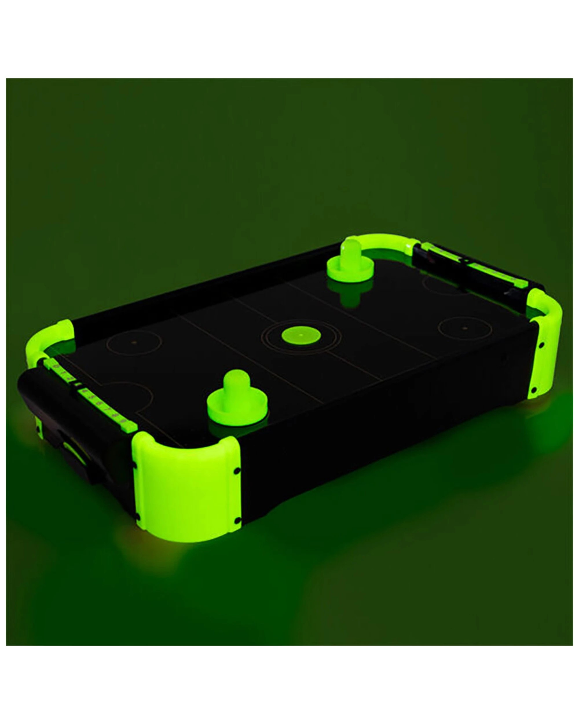 2 MDI Mini Table Glow In The Dark Desktop Air Hockey 55x31cm Battery Operated - Multi, 2 of 6