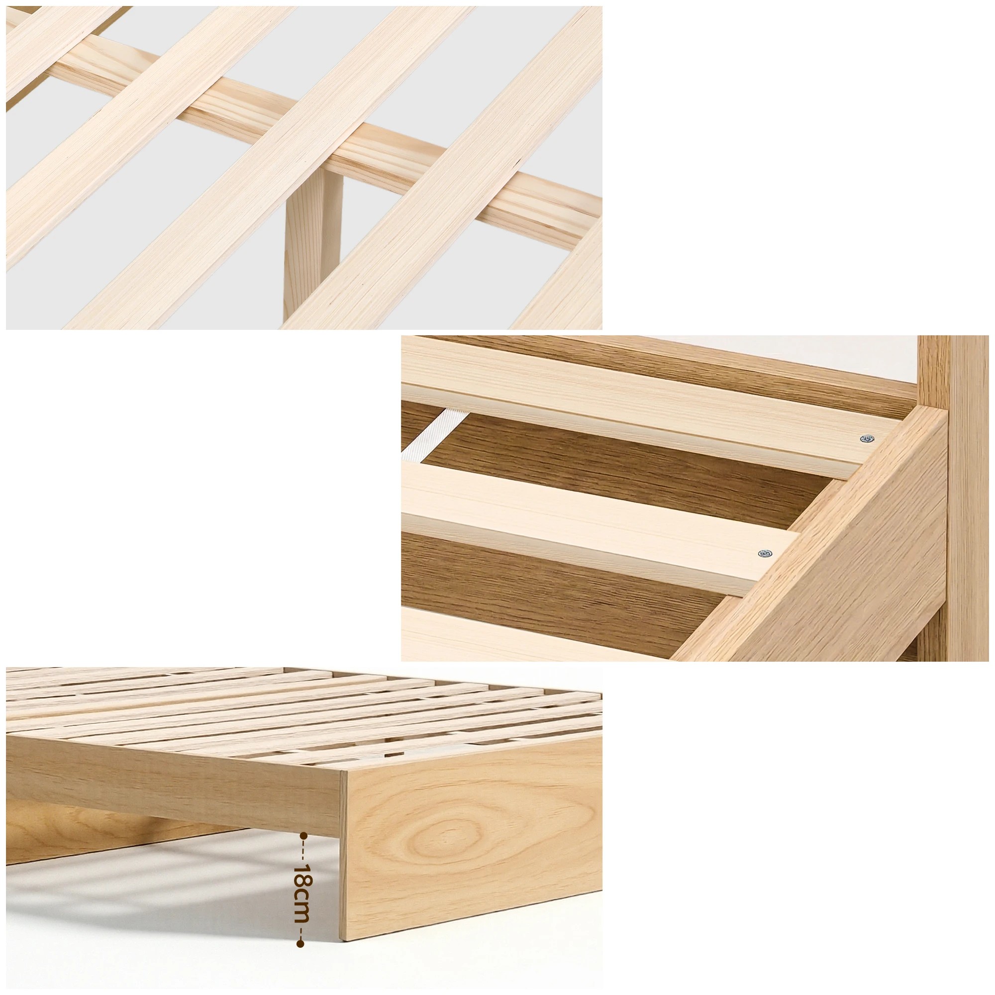 8 Artiss Single Bed Frame with 2 Storage Drawers Platform Bed Base with USB Ports Sturdy Wooden Slat - Black, 8 of 10