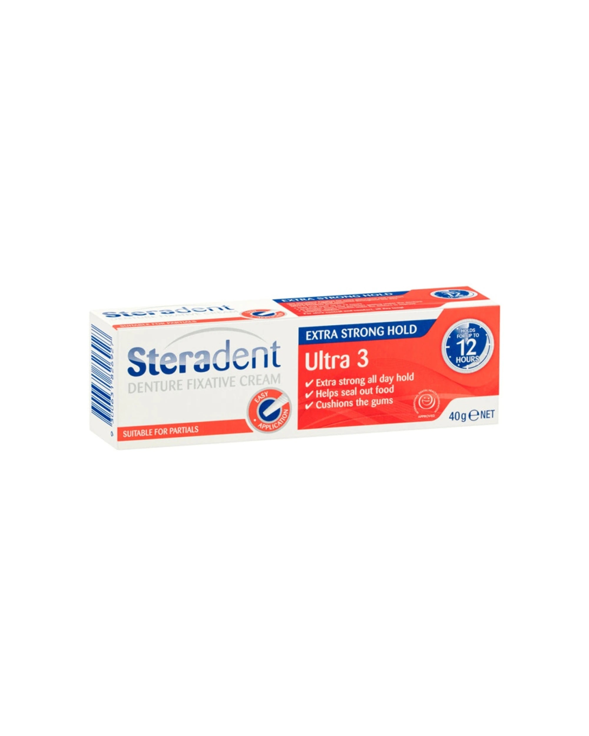 1 Steradent Ultra 3 Denture Fixative Cream 40g - White, 1 of 7