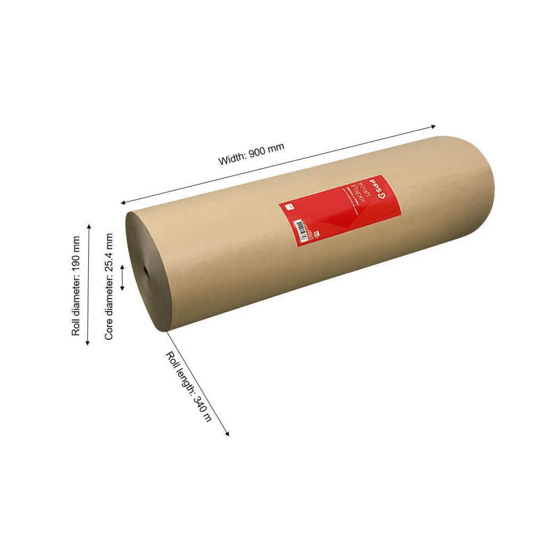 2 PPS Kraft Paper Roll 900mm x 340m Brown, 2 of 2