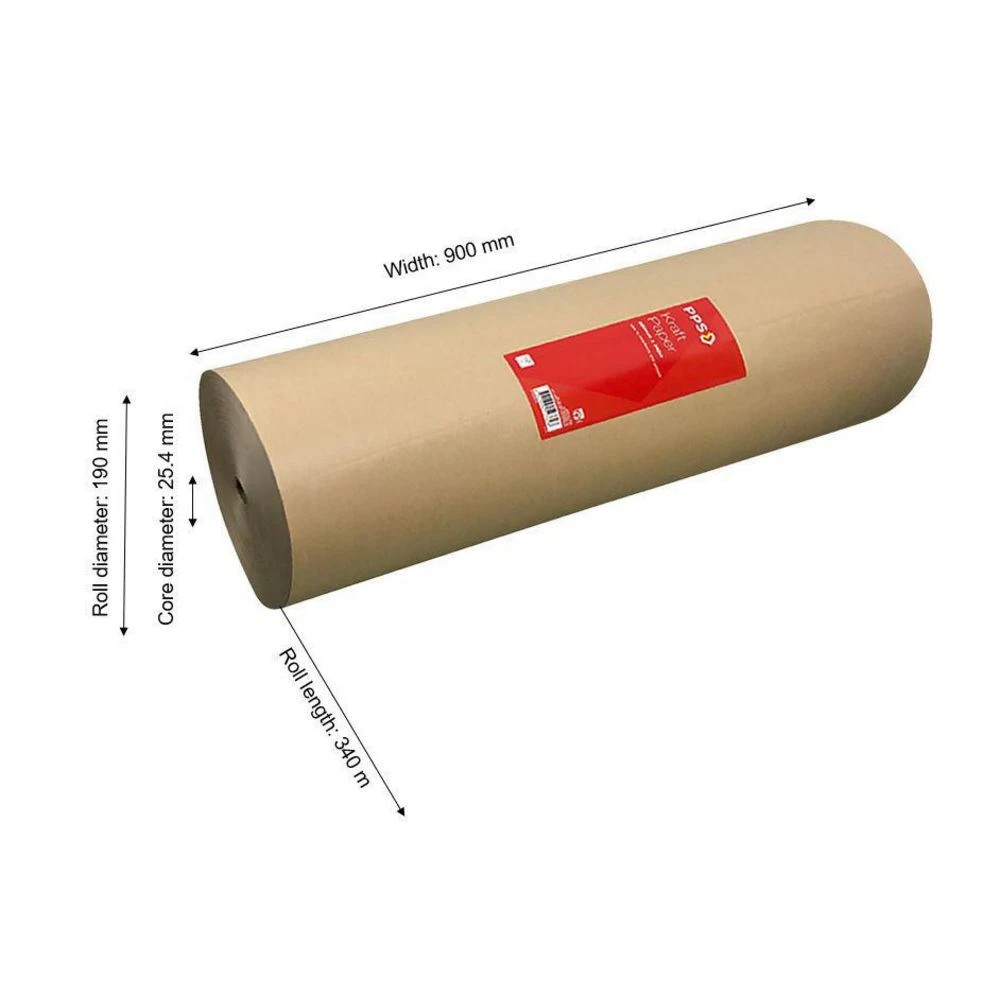 2 PPS Kraft Paper Roll 900mm x 340m Brown, 2 of 2
