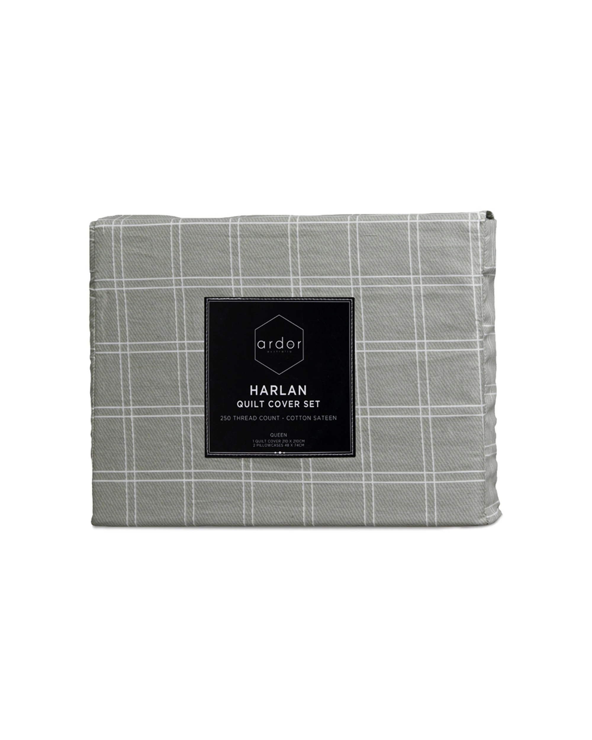 3 Ardor Harlan Queen Quilt Cover Set Cotton Bedding Duvet Cover Queen - Pillowcase - Queen Bed - Grey, 3 of 3