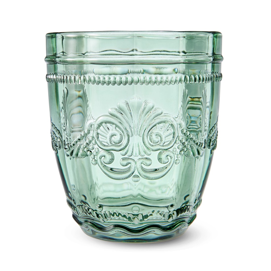 2 6 Green Ornate Tumbler Glasses, 2 of 5
