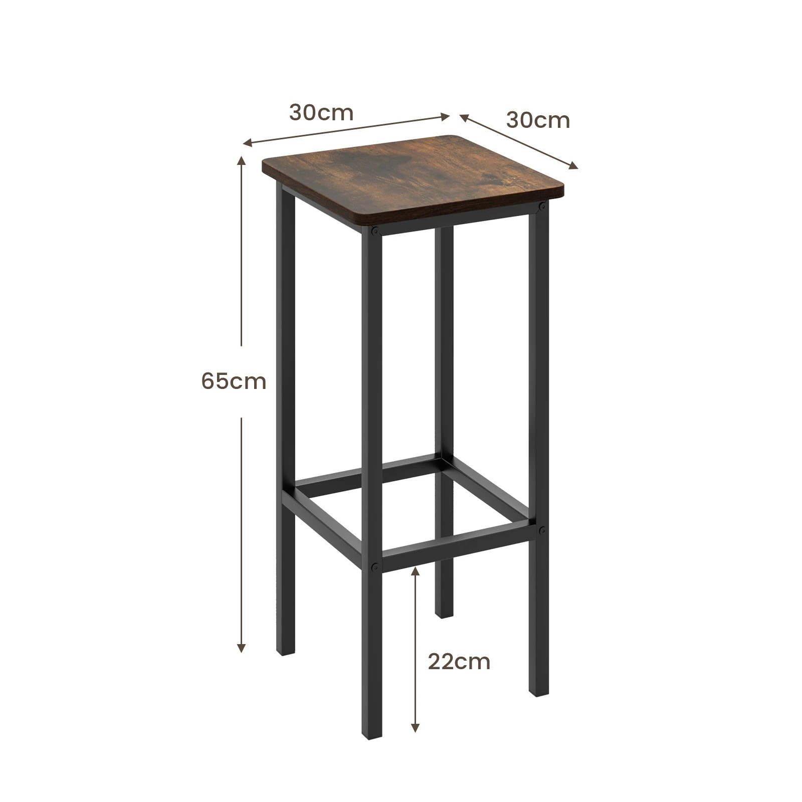 5 Costway 4x Bar Stools Counter Height Chair Metal Kitchen Dining Furniture, 5 of 5