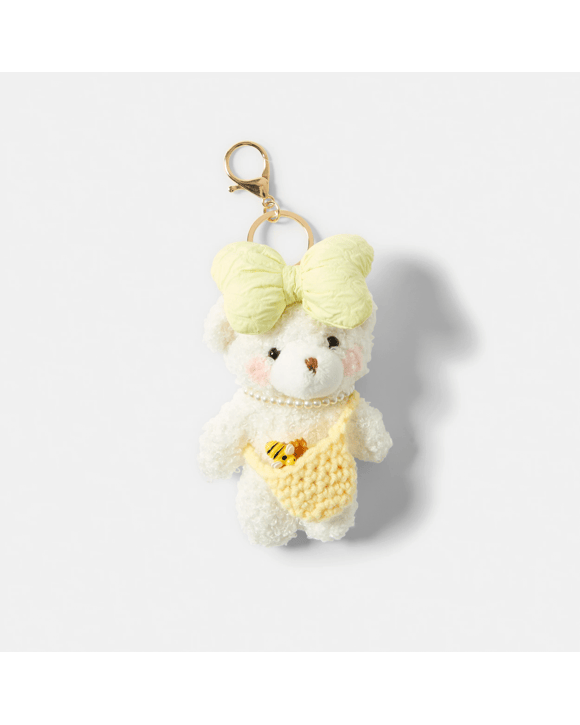 Bear Bag Charm Keyring - Yellow