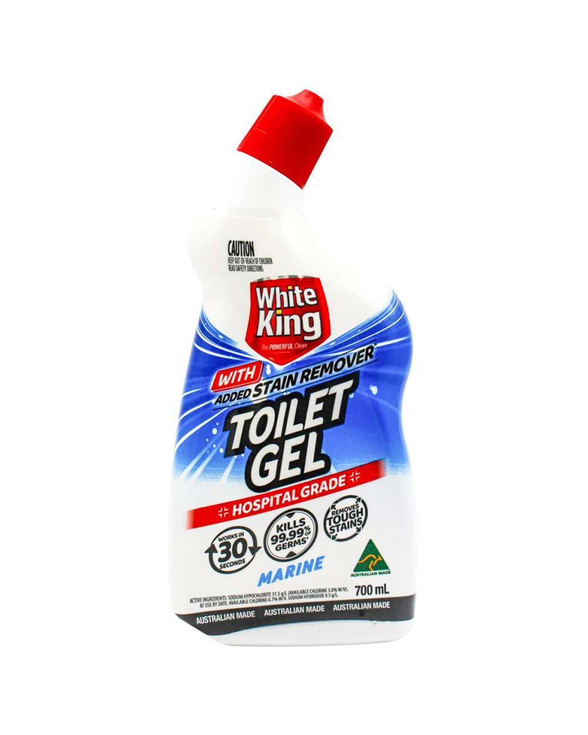 2 White King 6PK Toilet Gel Hospital Grade Cleaner 700ml Marine - Multi, 2 of 3