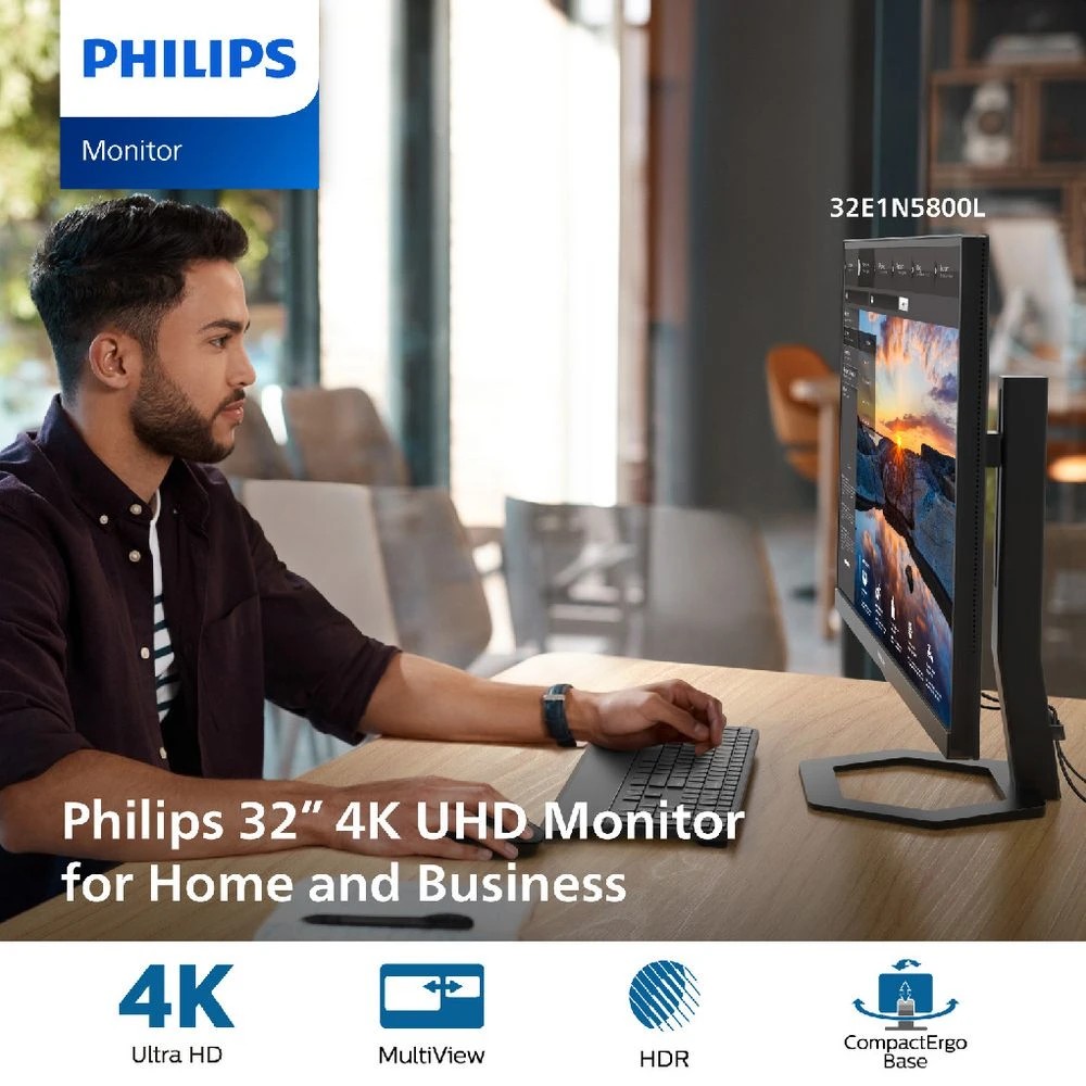 5 Philips 32" 4K 60Hz Ergonomic Monitor 32E1N5800L, 5 of 6
