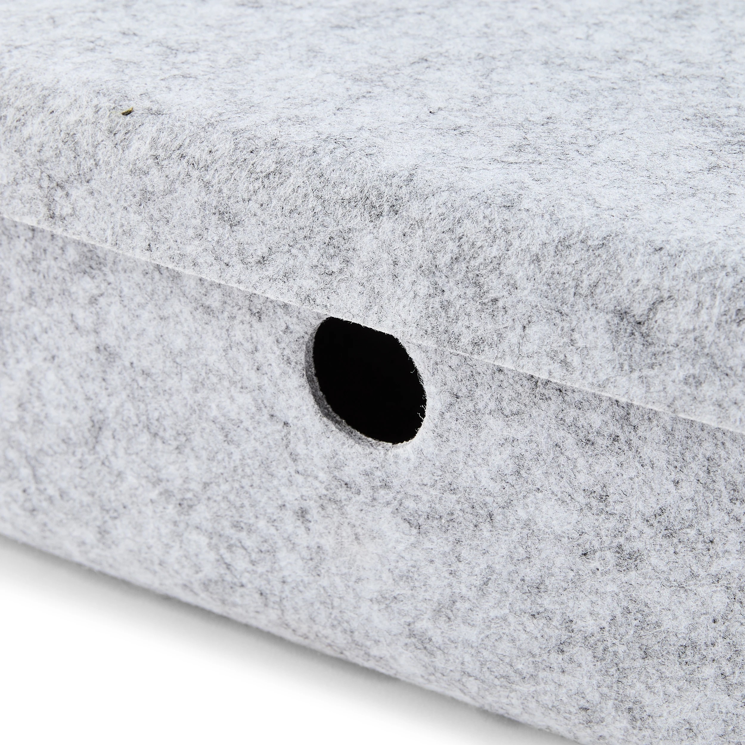 10 Felt Underbed Basket with Lid - Grey, 10 of 10