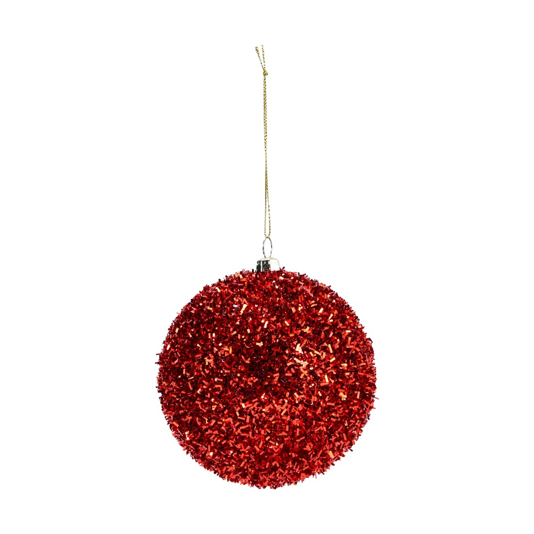 4 9 Pack 10cm Traditional Tinsel Baubles, 4 of 5