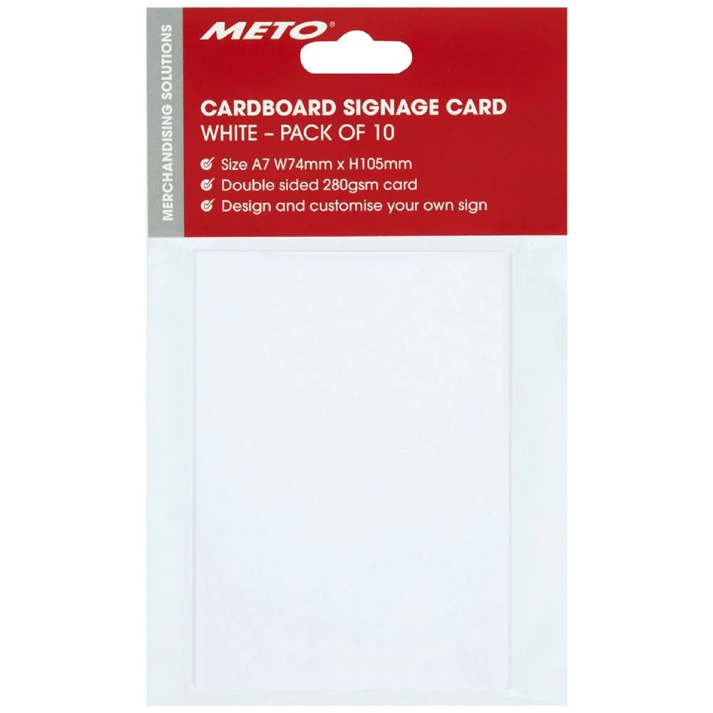 1 Meto A7 Sign Card White 10 Pack, 1 of 2