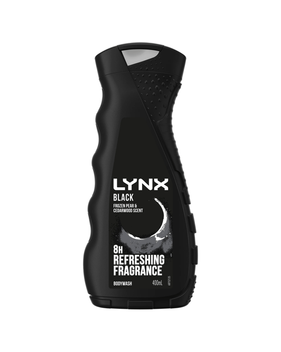 LYNX Black 8-Hour Refreshing Fragrance Bodywash 400ml - Frozen Pear and Cedarwood Scent