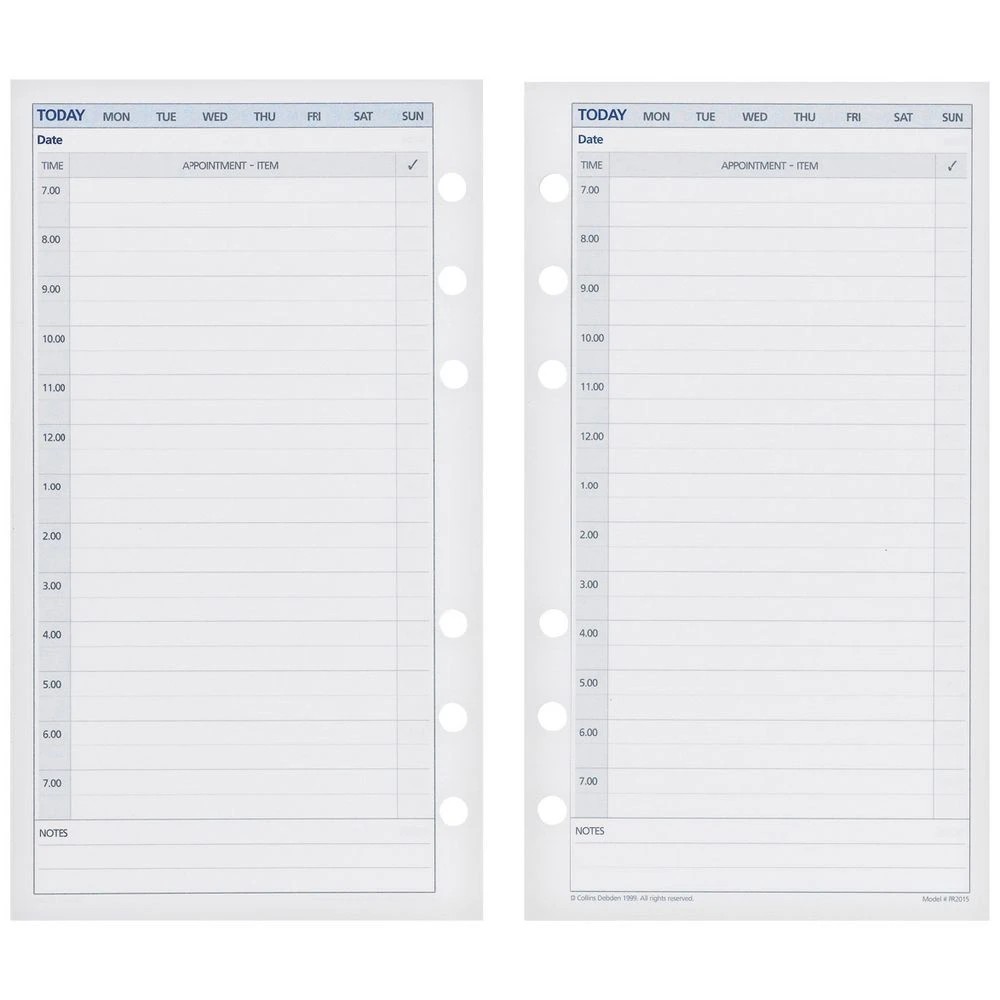 1 Collins Dayplanner Personal Undated Daily Calendar Refill, 1 of 1