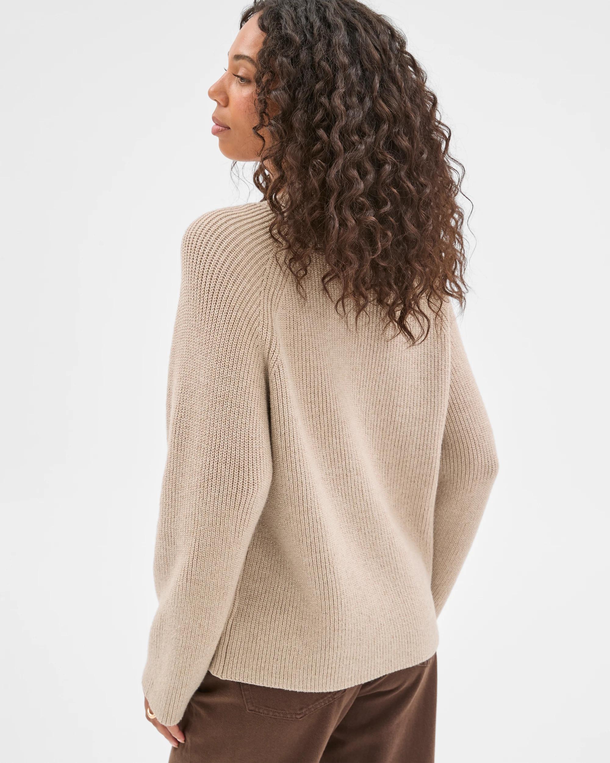 3 Target Woman High Wrap Neck Relaxed Jumper MID FAWN MARLE, 3 of 6