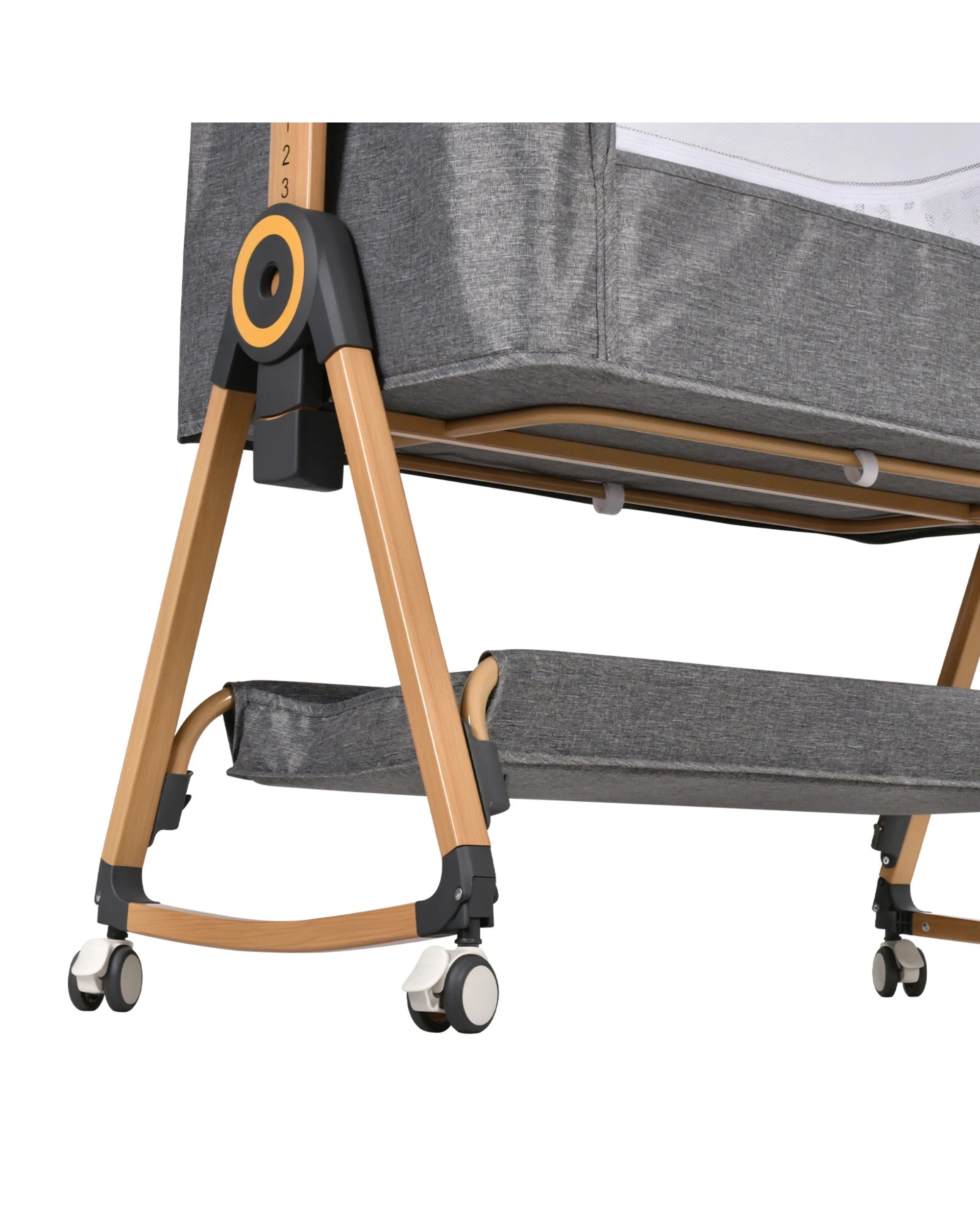 8 Advwin 3 in 1 Baby Bassinets  Bedside Crib with Mattress Grey & Wood Grain, 8 of 9