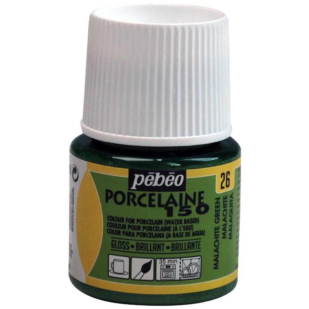 1 Pebeo Porcelaine 150 Paint 45ml Malachite Green, 1 of 1
