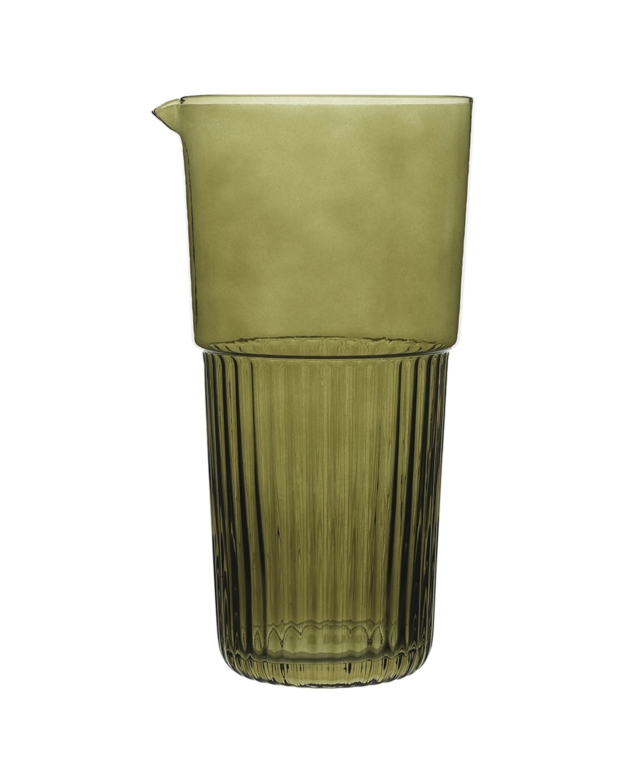 1 Ecology Soda Glass Callisto Carafe 1.4L Olive - Green, 1 of 4