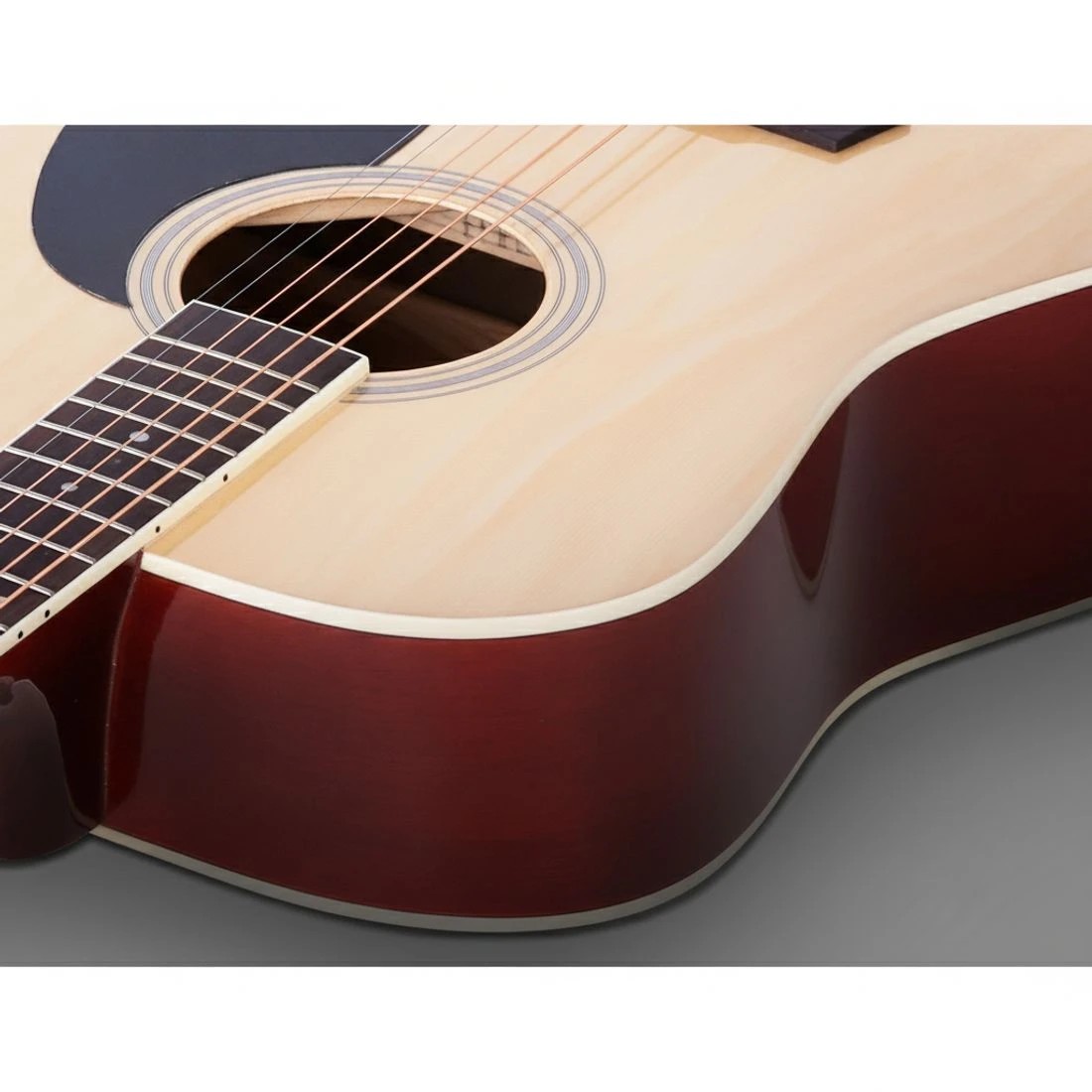 6 Alpha 41 Inch Acoustic Guitar Wooden Body Steel String Dreadnought Stand Wood - Multi, 6 of 7