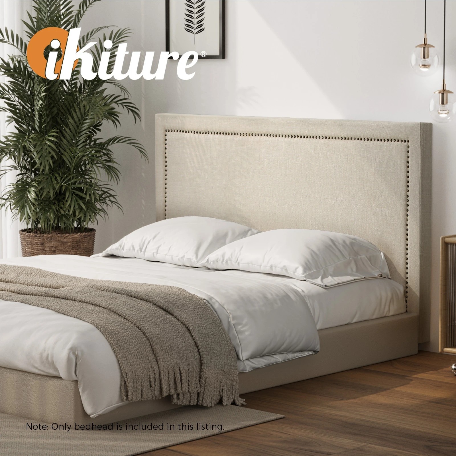 5 Oikiture King Size Bed Headboard Bedhead Bedroom Furniture
 - Beige, 5 of 10