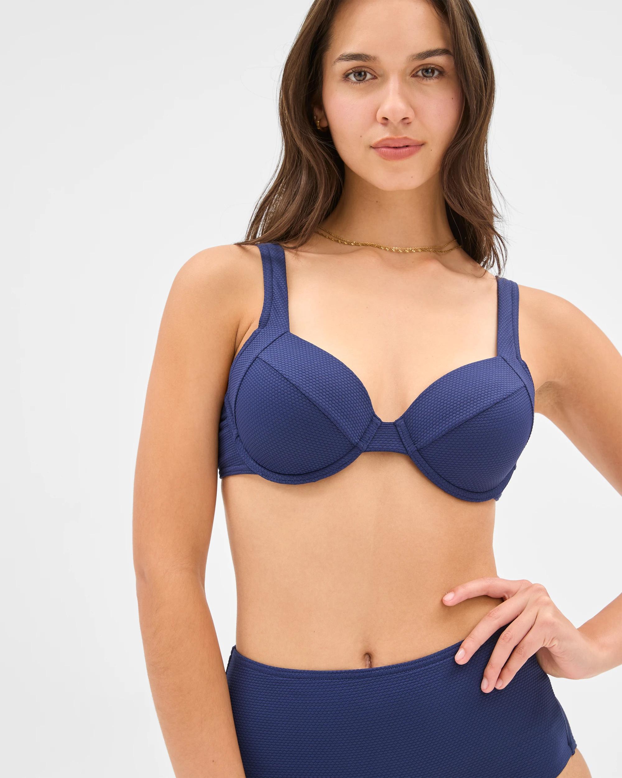 1 Target Balconette Honeycomb Underwire Bikini Top - Shape Your Body FRENCH NAVY, 1 of 7