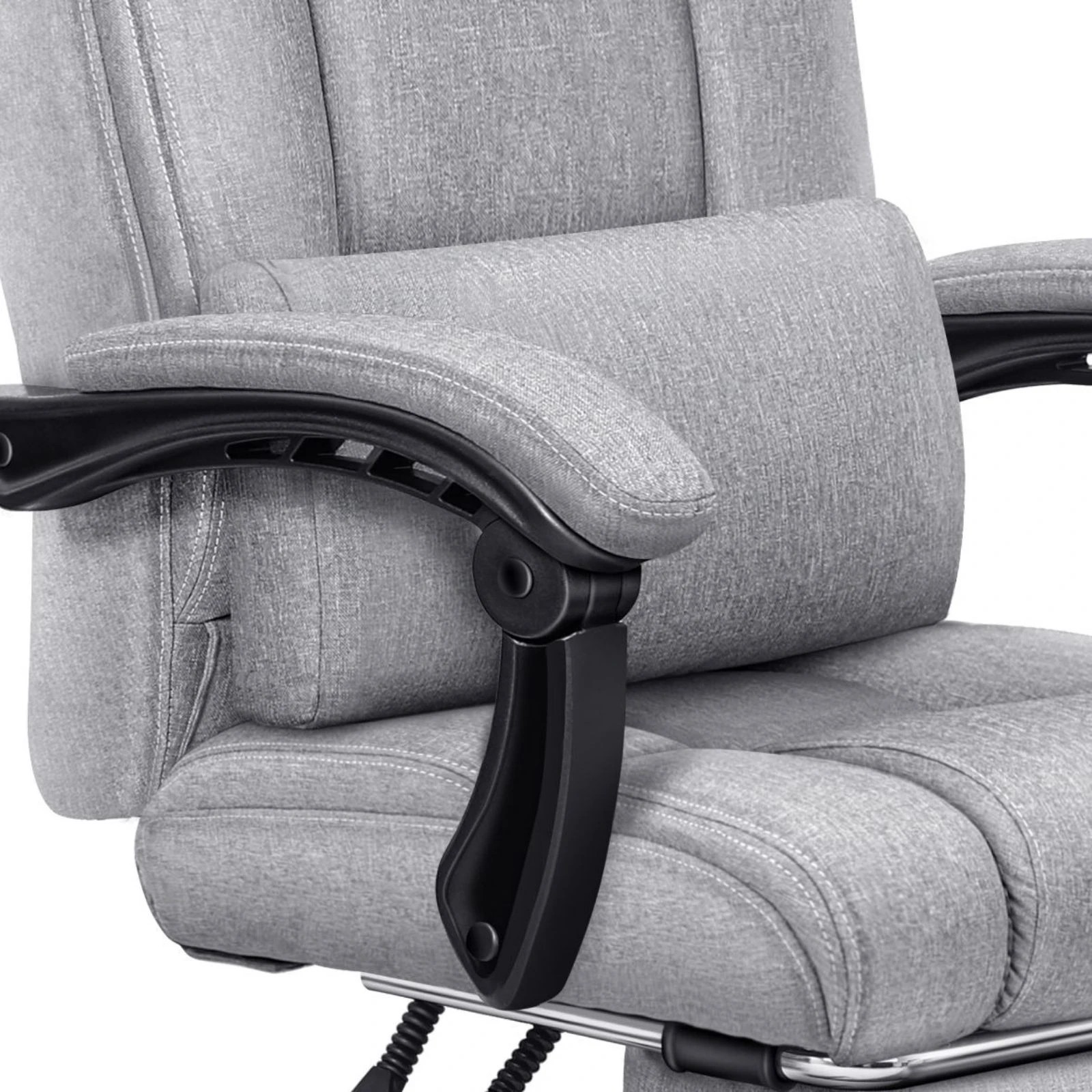 8 Alfordson Office Chair Executive Computer Gaming Fabric Seat Recliner - Grey, 8 of 10