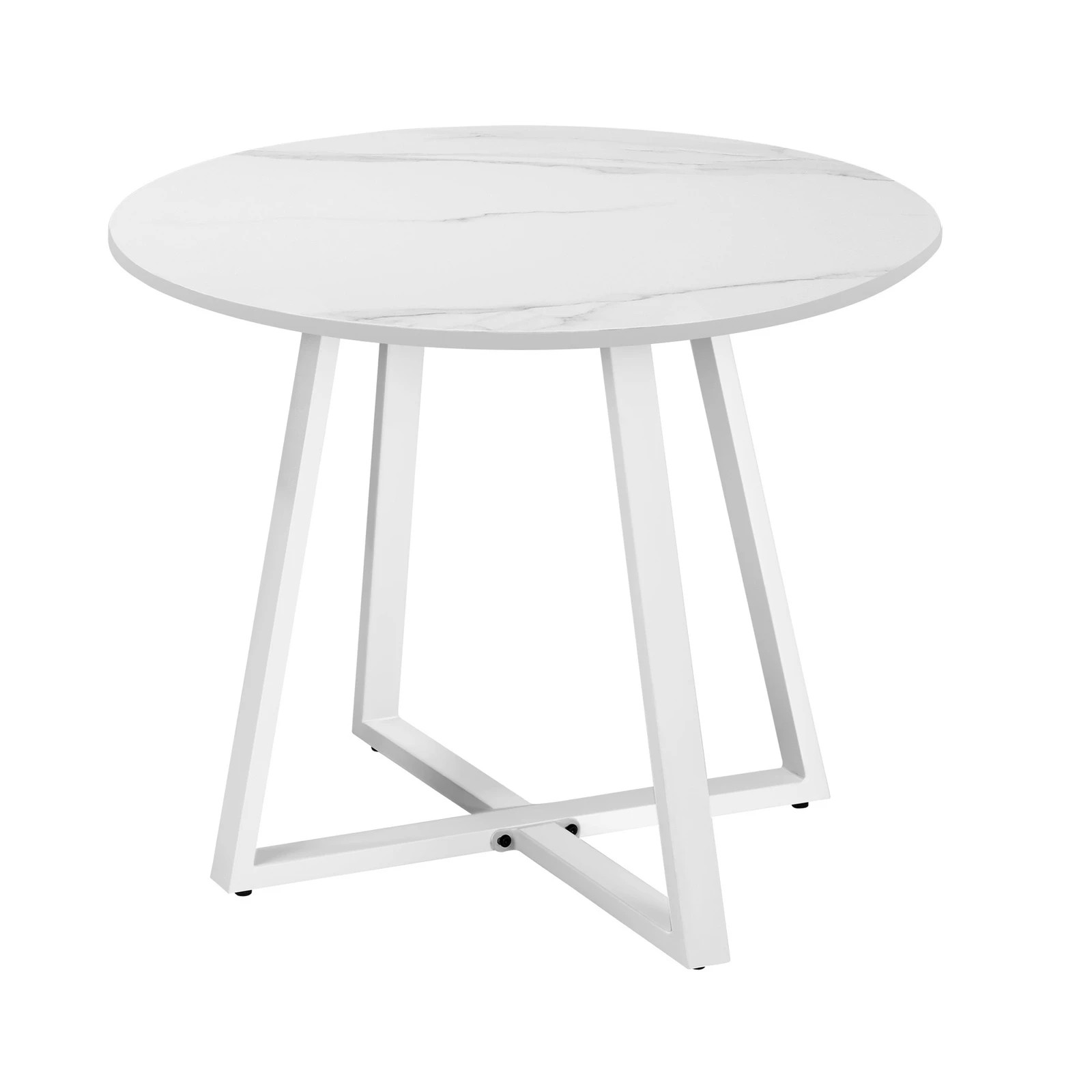 9 Livsip Outdoor Dining Setting Patio Furniture Set 4 Seater Round Table Chair - White, 9 of 9