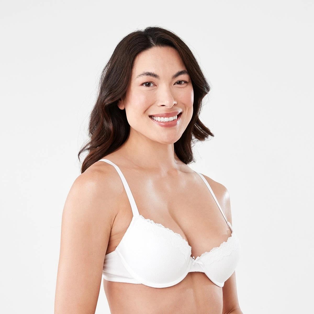 5 2 Pack Push-up Rib Lace Bra SILVER MARLE, OFF WHITE, 5 of 8