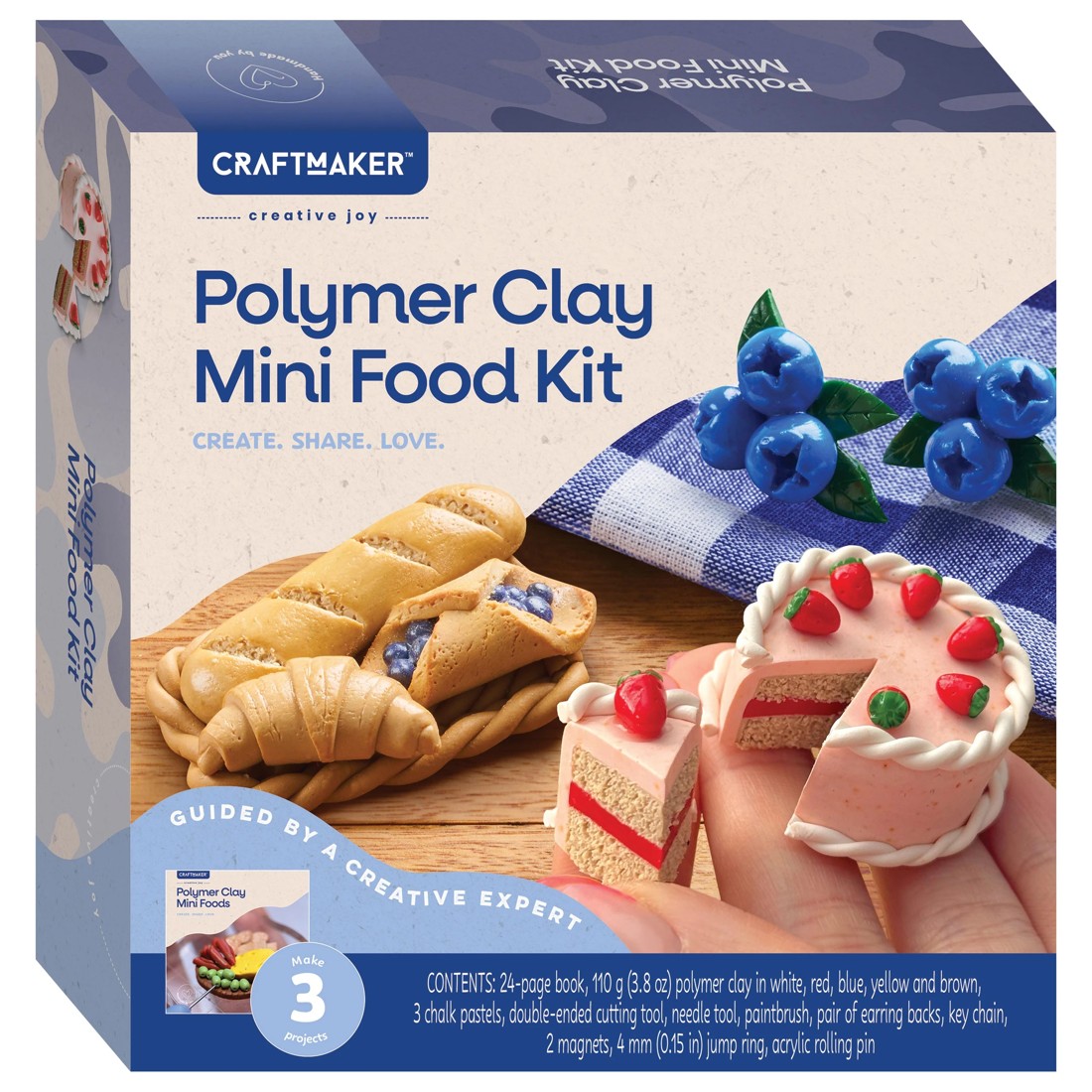 1 Craft Maker Polymer Clay Mini Foods Kit, 1 of 7