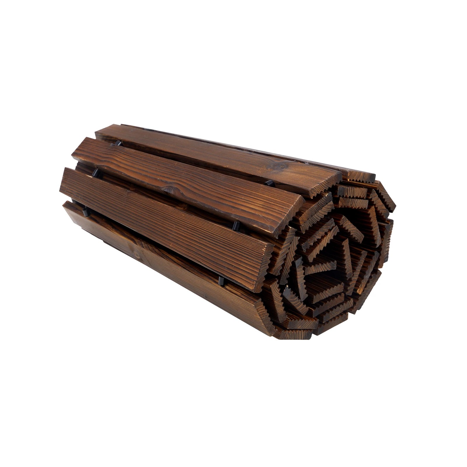 9 Livsip Garden Wooden Pathway 8ft Roll-Out Curved Wood Walkway Backyard Outdoor - Charcoal, 9 of 9
