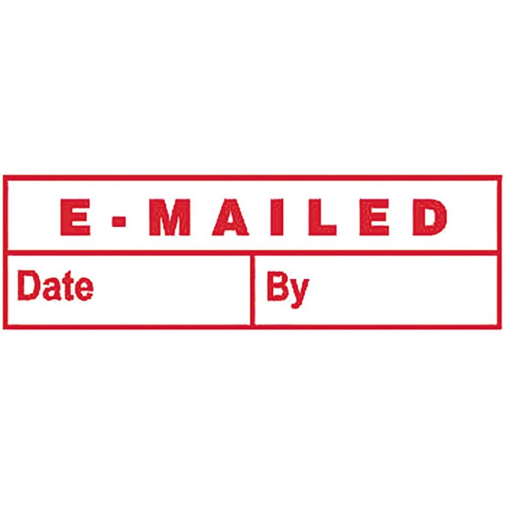 1 Deskmate Pre-Inked Office Stamps Emailed Date Red, 1 of 1