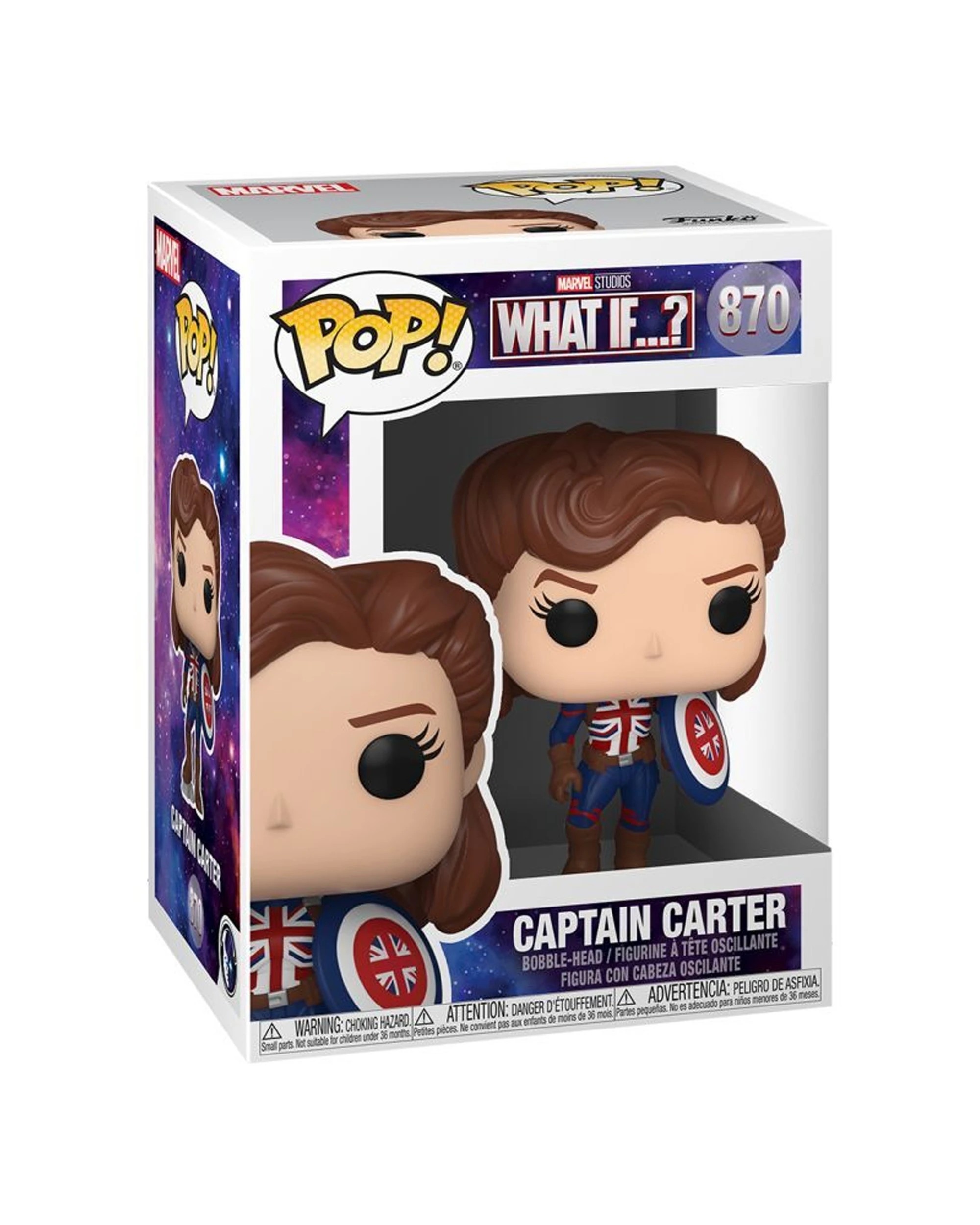 2 Pop Vinyl Figurine What If - Captain Carter 10cm Collectible Action Figure - Multi, 2 of 3