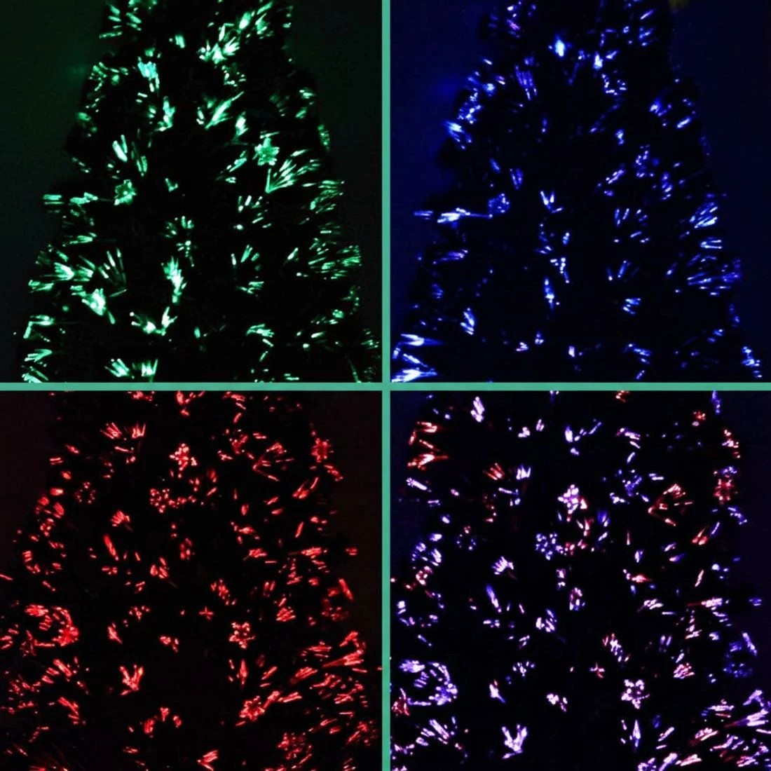 10 Jingle Jollys 1.8m Christmas Tree Optic Fibre LED Xmas tree - Green, 10 of 10