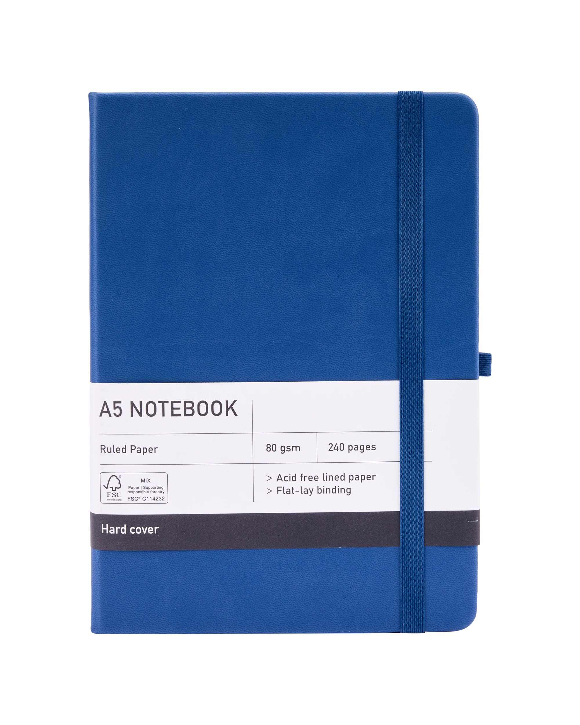 4 A5 Journal Blue Hard Cover 80gsm 240 Pages, 4 of 5
