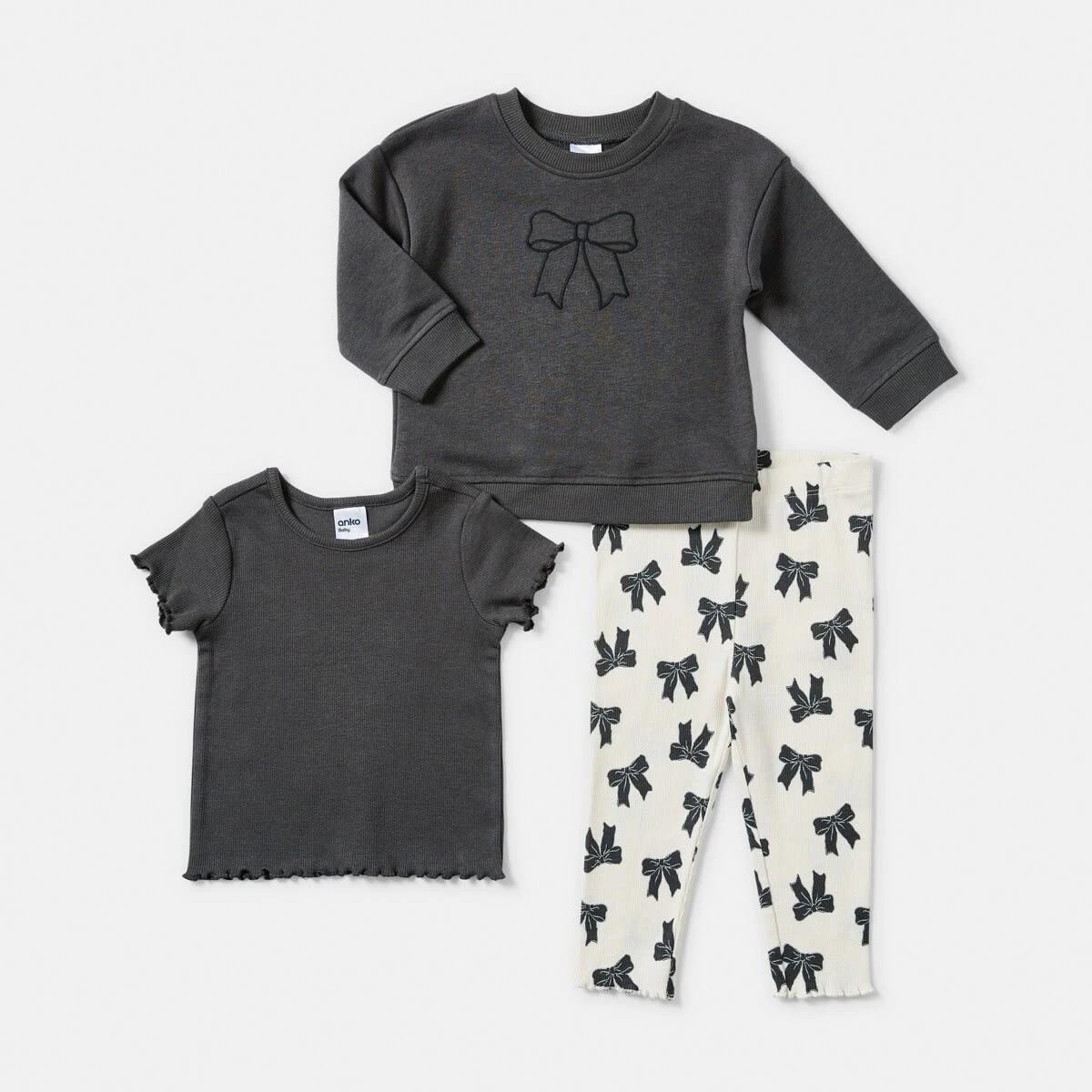 1 3 Piece Transeasonal Set ASPHALT BOWS, 1 of 8