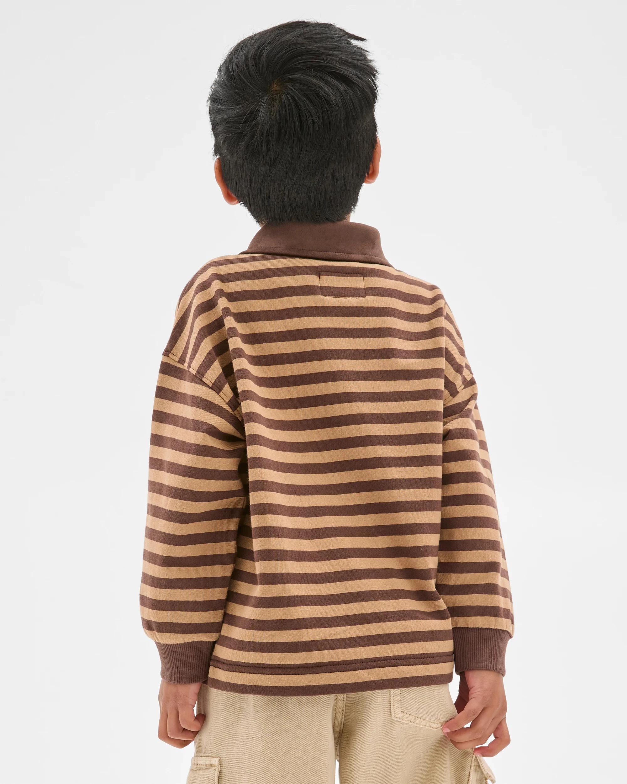 5 Target Kids Australian Cotton Rugby Top BROWN STRIPE, 5 of 7
