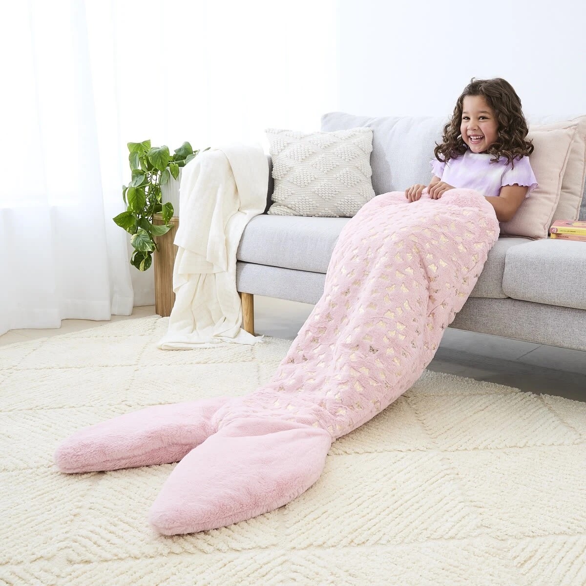 1 Mermaid Tail Blanket - Butterflies, 1 of 6