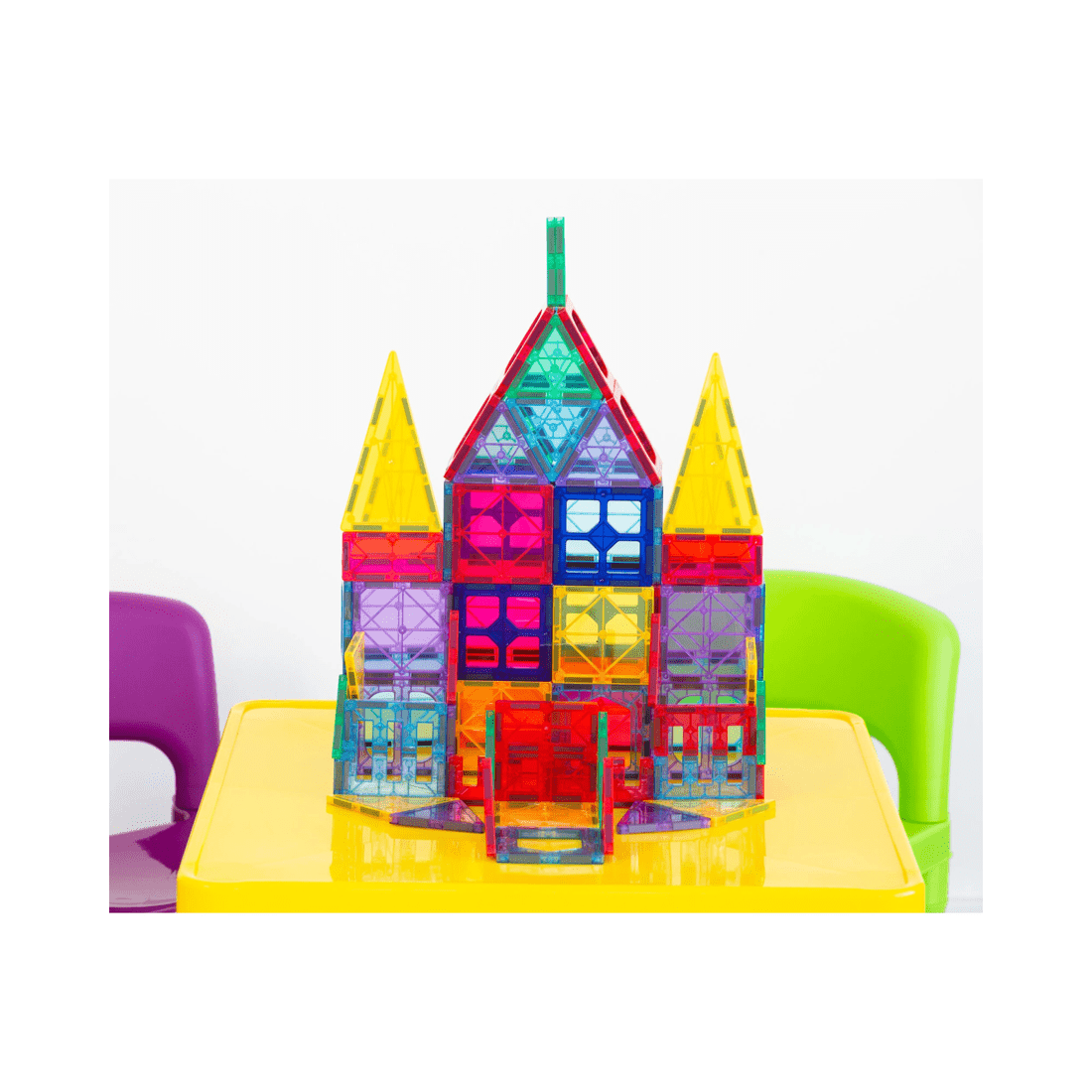 2 Gem Toys 78 Pcs Non-toxic Stem Educational, Durable Magnetic Tiles/puzzle With Storage Bag, 2 of 7