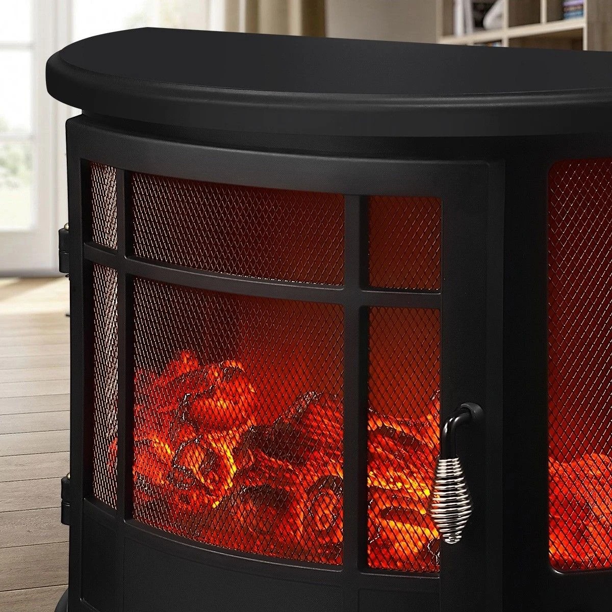 7 MAXKON Electric Fireplace Freestanding Stove Heater LED Flame Effect Log Fire 1800W, 7 of 8