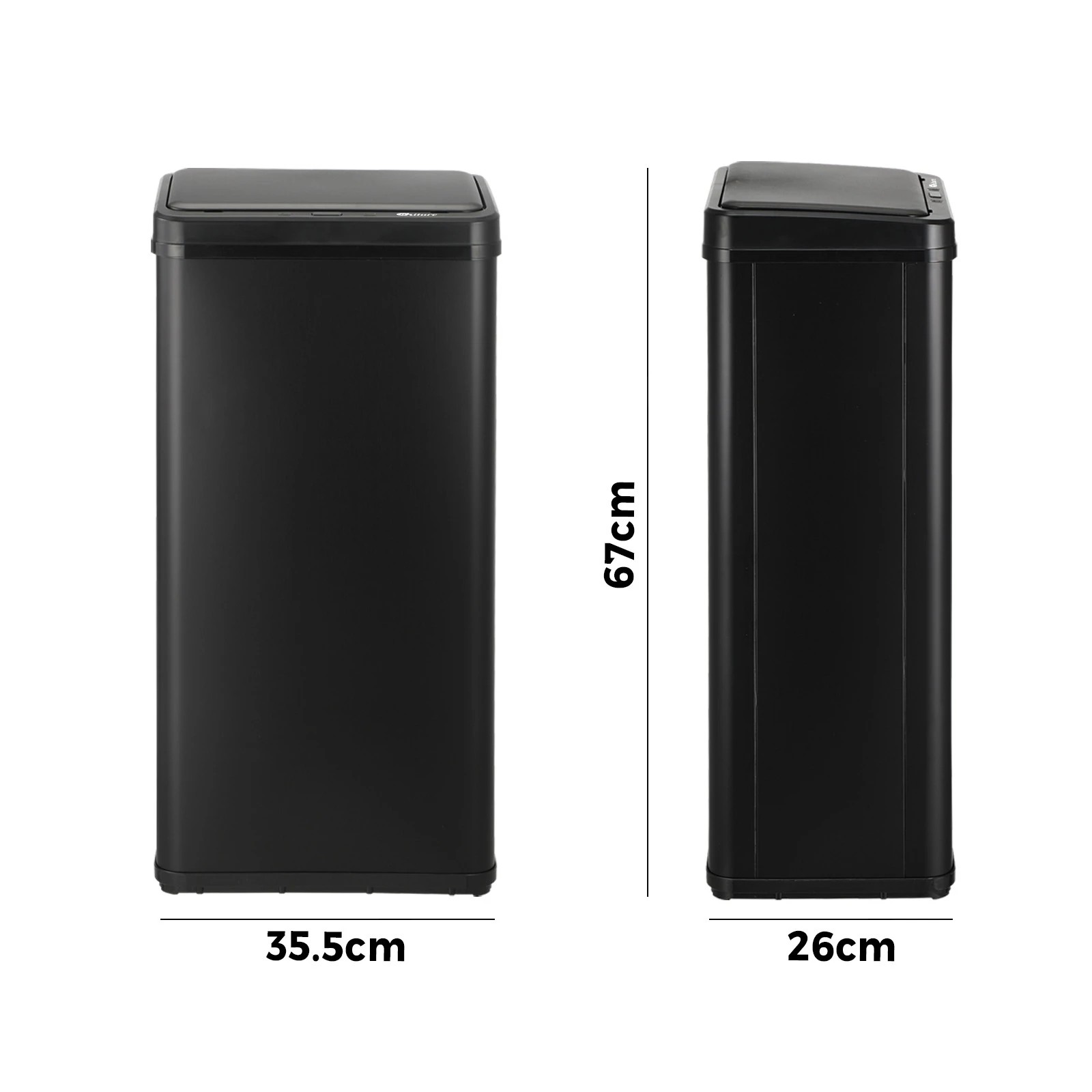 2 Oikiture 50L Motion Sensor Bin Automatic Rubbish Trash Can - Black, 2 of 10