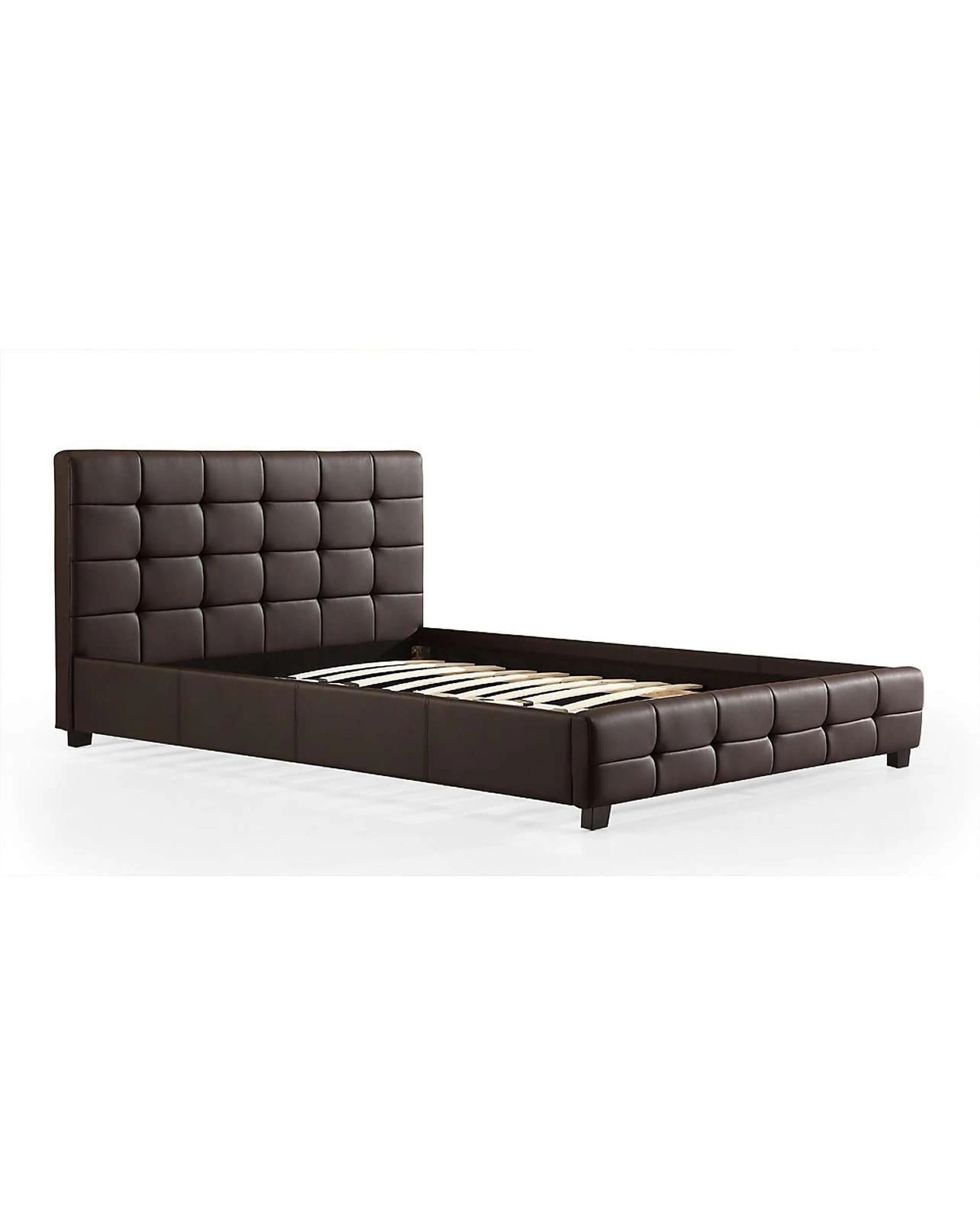 2 Palermo PU Leather Deluxe Bed Frame - White, Brown or Black
 - white, 2 of 6