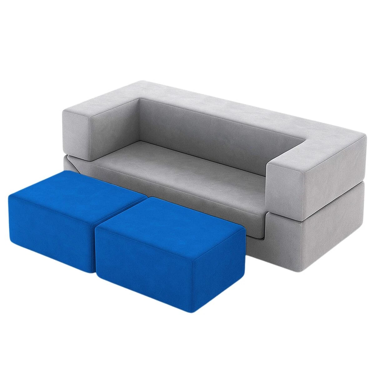 1 Ausway Kids Modular Sofa Set Play Couch Chaise Lounge Chair Ball Pit Toddler Playset Sectional Cushion Comfy Sleep Bed, 1 of 3