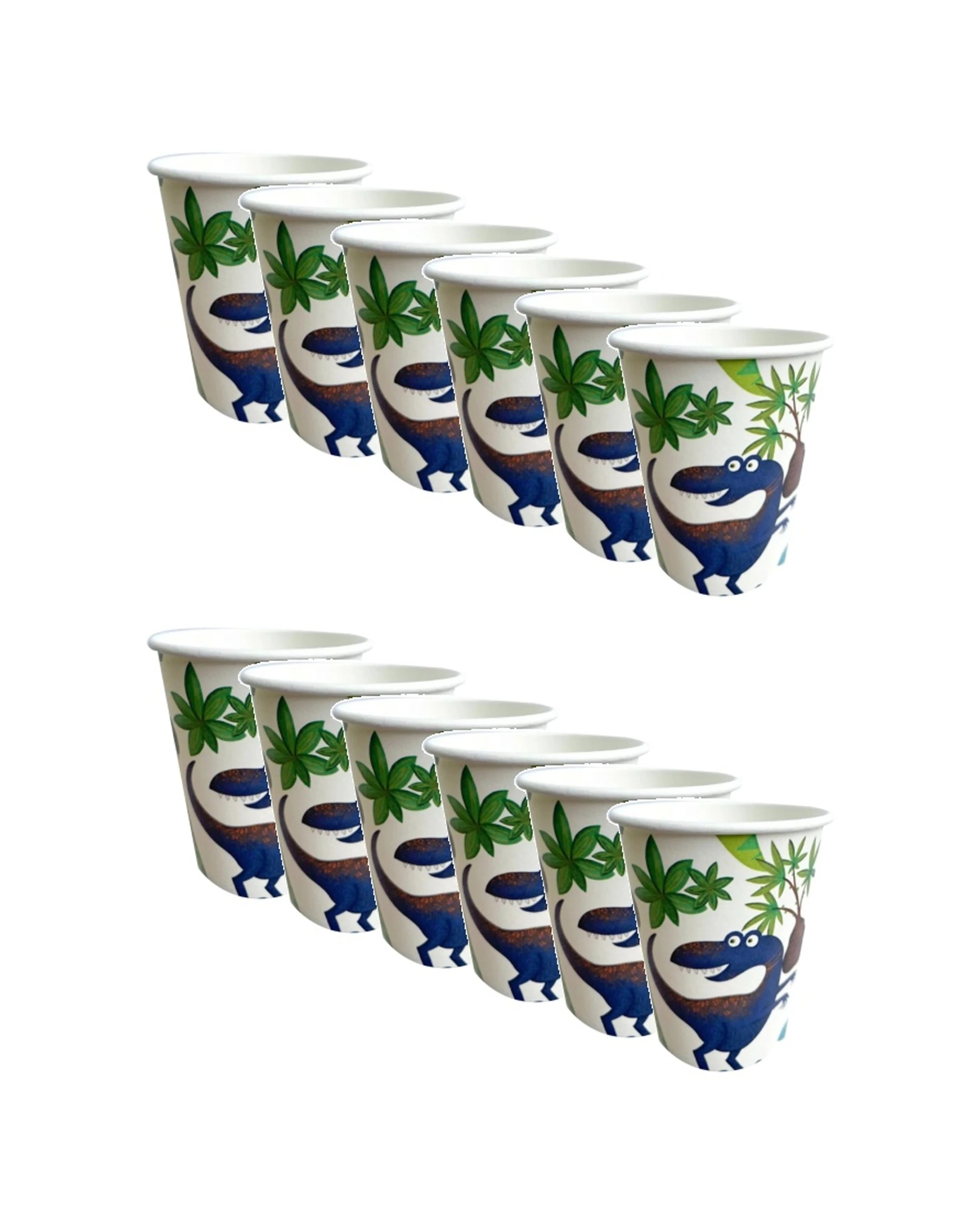 1 Party Maker 12pc Disposable Paper Cups Tableware Dino Party Supplies - White, 1 of 2