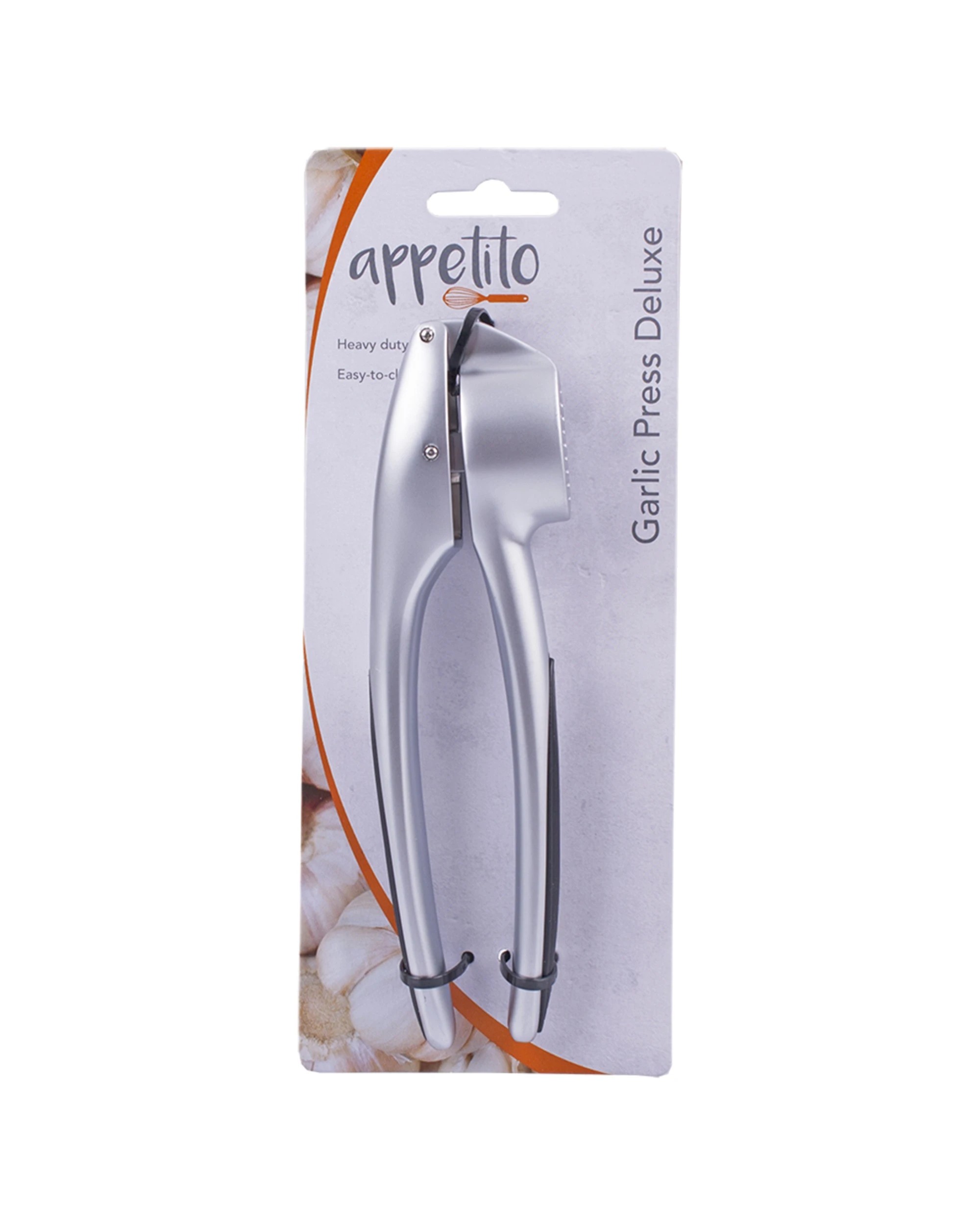 2 Appetito Deluxe Garlic Press Home Kitchen Cooking Utensil Easy Clean Design - Silver, 2 of 2